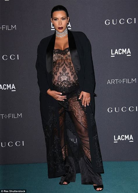 Kim Kardashian Showcases Her Bump In Jumpsuit At Lacma Film Art Gala