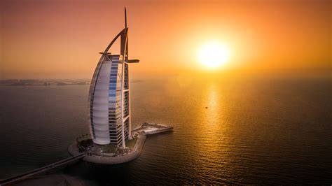Download Sea Sunset Building United Arab Emirates Dubai Man Made Burj