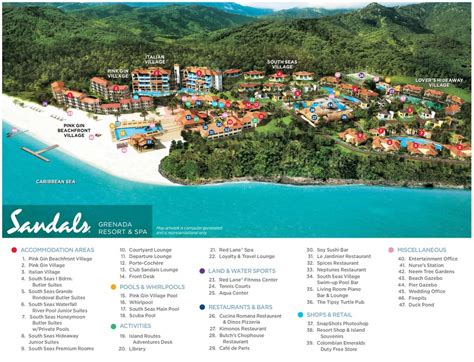 Resort Map Sandals Grenada Resort And Spa Grenada