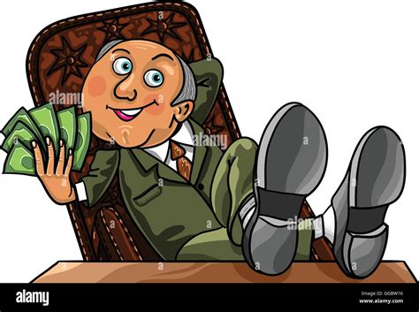 Vector Illustration Happy Rich Man High Resolution Stock Photography