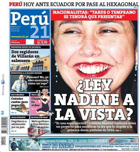 Periódico Perú 21 Perú Periódicos De Perú Edición De Miércoles 16