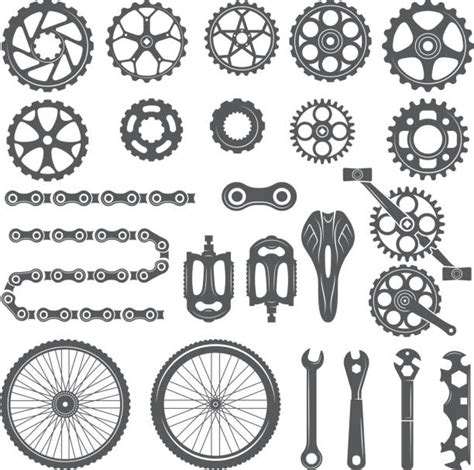 37 Bicycle Parts Clip Art