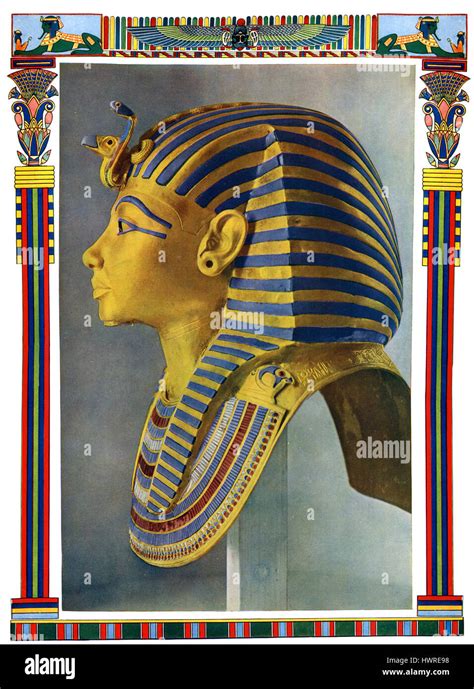 Solid Gold Portrait Mask Of Egyptian Pharoah Tutankhamun Which Covered