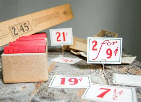 General Store Price Tag Kit Paper Ephemera Supply Vintage Red