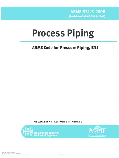 Pdf Asme B313 2008 Process Piping Asme Code For Pressure Piping B31