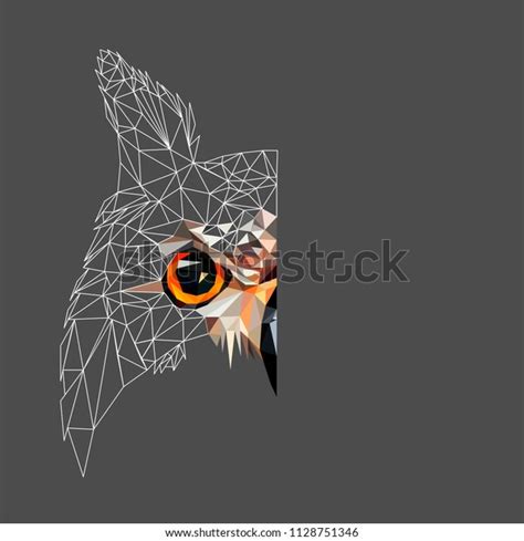 Low Poly Triangular Wireframe Owl Face Stock Vector Royalty Free