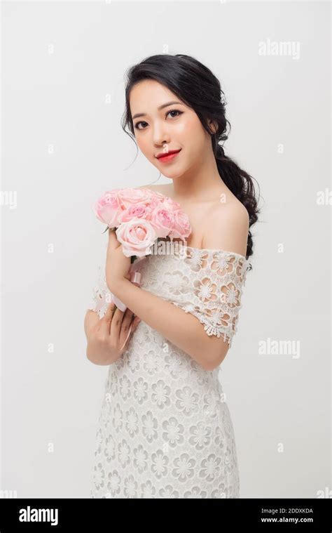 Beautiful Chinese Woman Wearing White Hi Res Stock Photography And