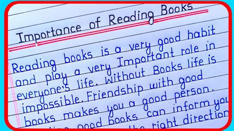 Essay On Importance Of Reading Books In English Importance Of Reading