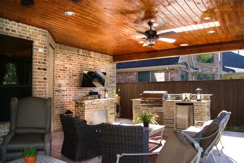 Patio Cover Outdoor Kitchen And Fire Pit Royal Oaks
