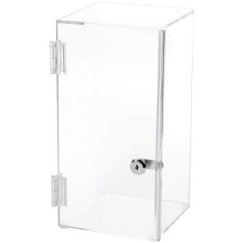 Plymor Clear Acrylic Front Opening Square Locking Display Case No