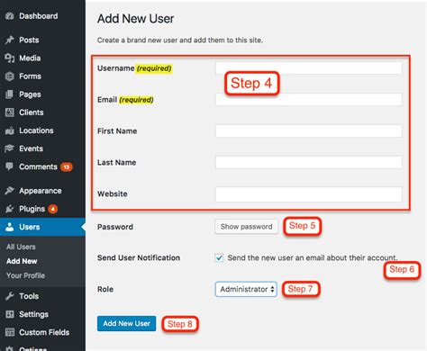 How to Add a New WordPress User