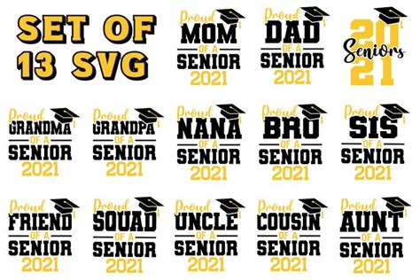Proud Senior Bundle 2021 Svg Class Of 2021 Senior Shirt