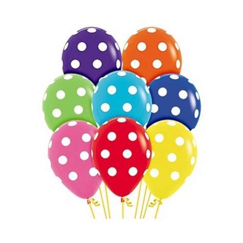Assorted Polka Dots Latex Balloons 30cm 12pk Party Savers