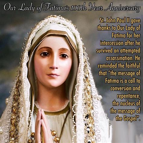 Fatima 100 Yrs Lady Of Fatima Blessed Mother Mary Roman Catholic
