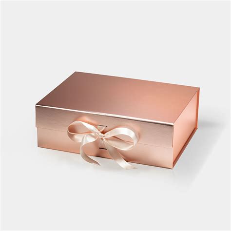 Medium Rose Gold Magnetic Gift Box Custom Luxury Gift Boxes