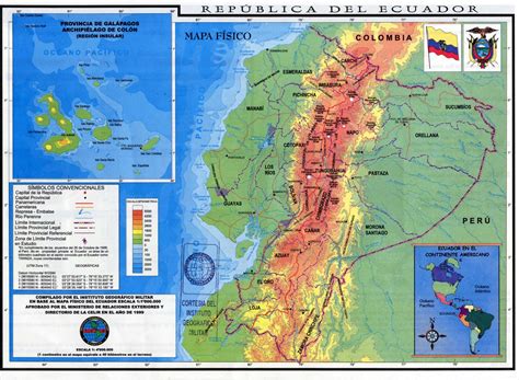 Juegos didácticos para aprender geografía. Republica del Ecuador : mapa fisico