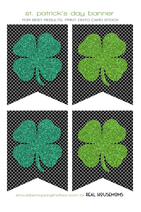 Free Printable Shamrock Banner In 2020 With Images Free Printables