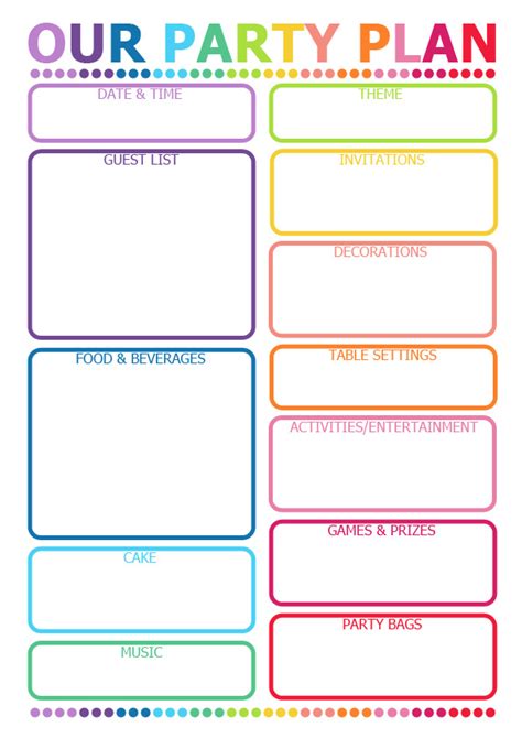 How To Plan A Party Printable Planner