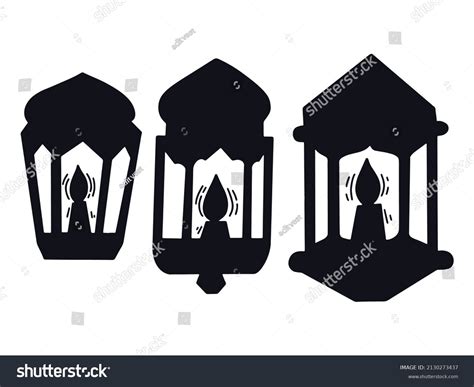 Arabic Lamp Islamic Silhouette Icon Illustration Stock Vector Royalty