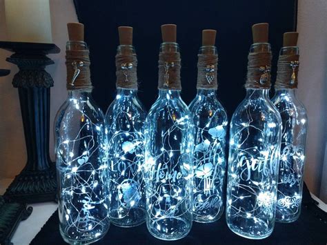 Decorative Etched Glass Led Lighted Wine Bottle Choice Of Etsy
