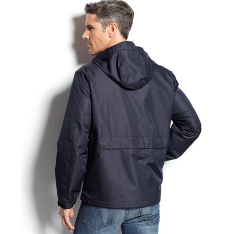 Lyst London Fog Granville Hooded Packable Rip Stop Jacket In Blue For Men