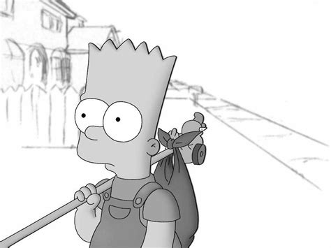 Bart Simpson Sad Outline