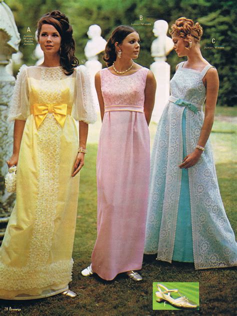 penneys catalog 60s pastel long gown dress maxi bridesmaid prom formal dance wear empire waist