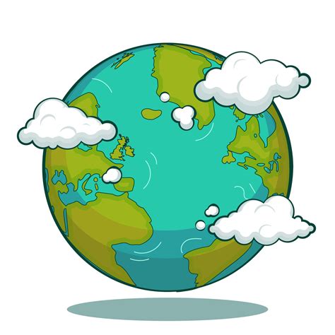 Cartoon Earth With Cloud Clip Art 24780687 Png