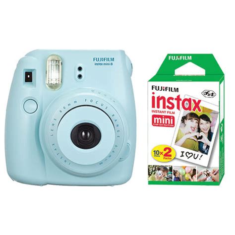 Fuji Instax Mini 8 Fujifilm Instant Film Camera Blue 20 Sheets