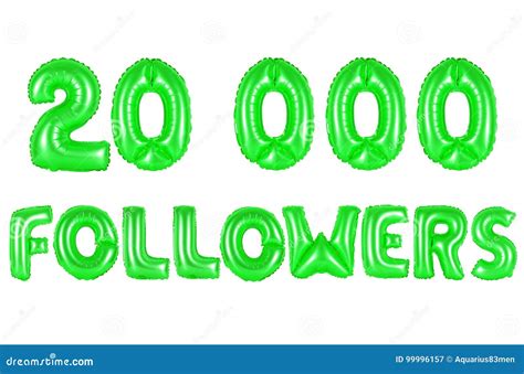 Twenty Thousand Followers Green Color Stock Image Image Of Community