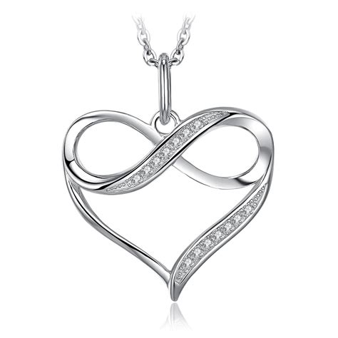 【ペンダント】 sterling silver infinity heart 7 stone diamond pendant necklace 1 4 c 20191202023408