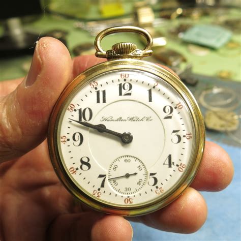 Filevintage Hamilton Pocket Watch Open Face Model 1 Grade 992 Size