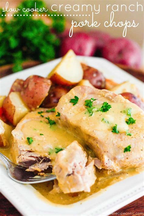 These slow cooked pork chops are the best. Slow Cooker Creamy Ranch Pork Chops | The Recipe Critic