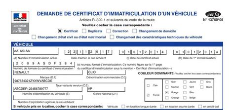 Cerfa De Demande De Certificat Dimmatriculation Cerfa Images My Xxx