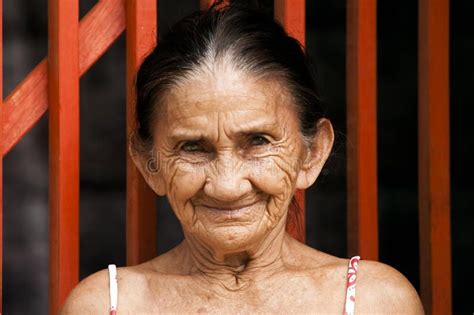 Elderly Wrinkled Woman Beautiful Smiling Brazilian Woman Friendly
