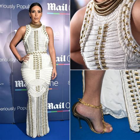 Kim Kardashian Balmain Rope Dress Popsugar Fashion