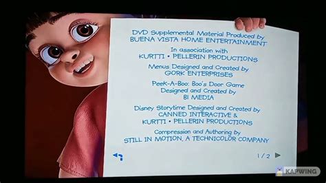 Monsters Inc 2002 Dvd Menu Walkthrough Disc 2 Reverse Version