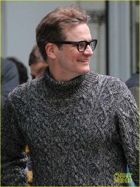 Colin Firth Dons Grey Knitted Sweater While Filming Love Actually For