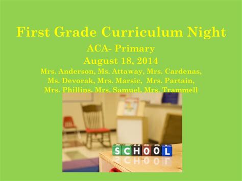 Ppt First Grade Curriculum Night Powerpoint Presentation Free