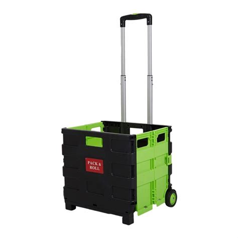 Cart Wheeled Rolling Crate Utility Collapsible Basket With Handle