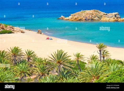 Vai Beach Crete Island Greece Stock Photo Alamy