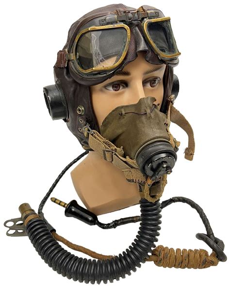 Original Ww2 Raf C Type Flying Helmet Mk Viii Goggles And G Type Mask