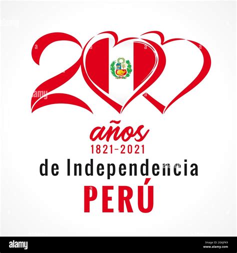 200 anos de independencia perú tarjeta de felicitación con bandera de corazón letras peruanas