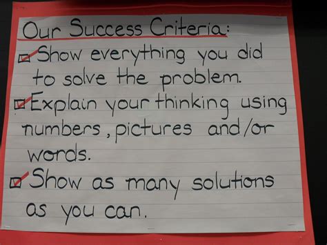 Very Basic Success Criteria For Problem Solving Success Criteria