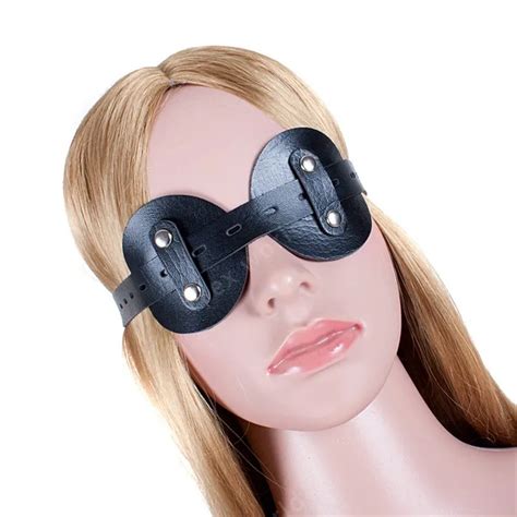 Fetish Eye Mask Pu Leather Bondage Blindfold Adult Game Sex Toys For