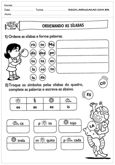 Atividades De Português 2° Ano Para Imprimir — SÓ Escola 0d7