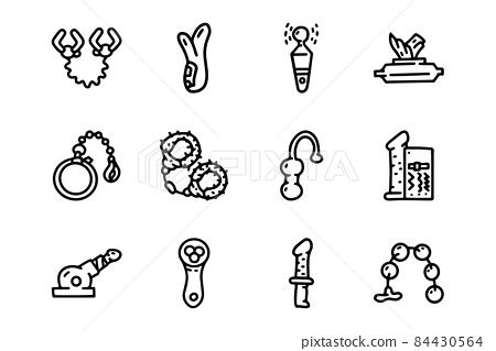 Sex toys line vector doodle simple icon set 스톡일러스트 84430564 PIXTA