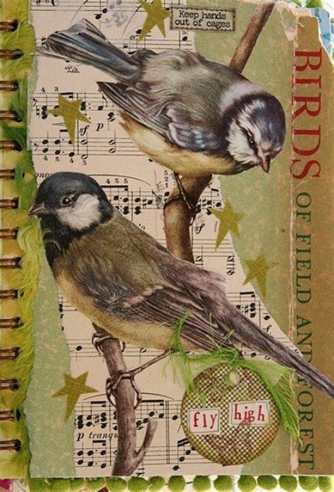 Decoupage Art Journal Pages Altered Art Bird Art
