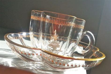 Antique Bohème Moser Demitasse Quadrilobe Thé Tasse Par Pickedtwice Glass Coffee Cups Tea Cozy