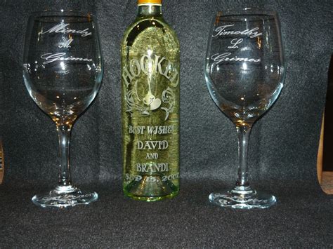 Custom Etched Wine Bottle Etched Glass Laser Etching Wine Bottle Wedding Ideas Ceramics